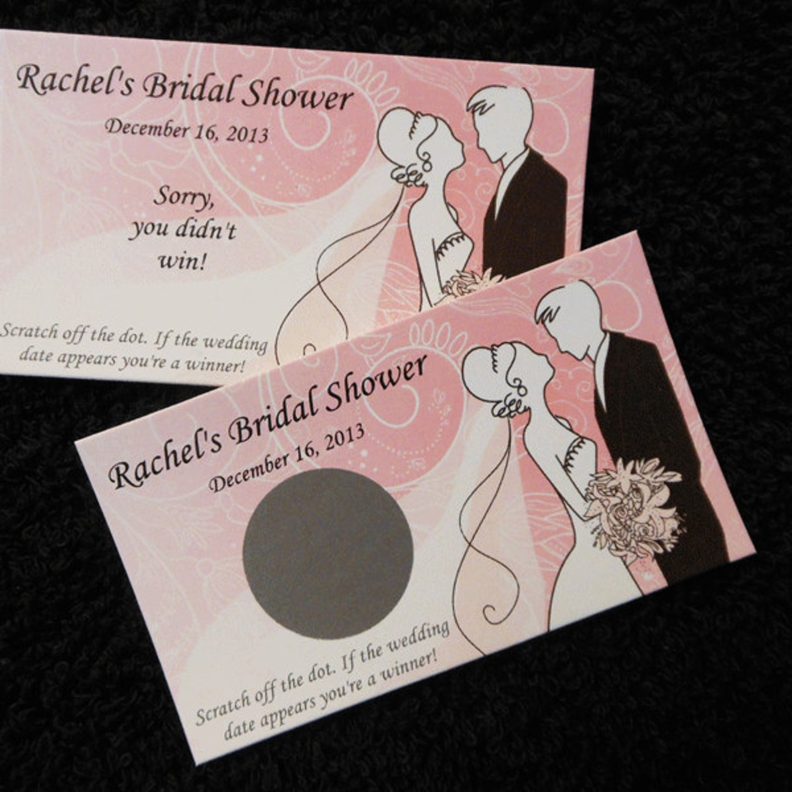 Personalized Bridal Shower Scratch Off Cards bride and groom Etsy