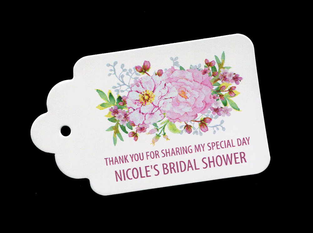 Bridal Shower Favor Tags Personalized Tags Thank You Tags Etsy