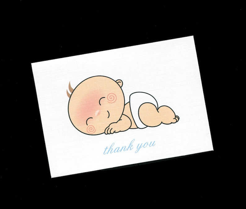 Blank Note Card Thank You Note Card Baby Shower Baptism Thank You Cards for Baby Boy