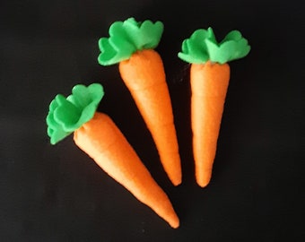 Felt Food Carrots for Pretend Food Play, Pretend Food for Play Kitchen Grocery Stores Restaurants