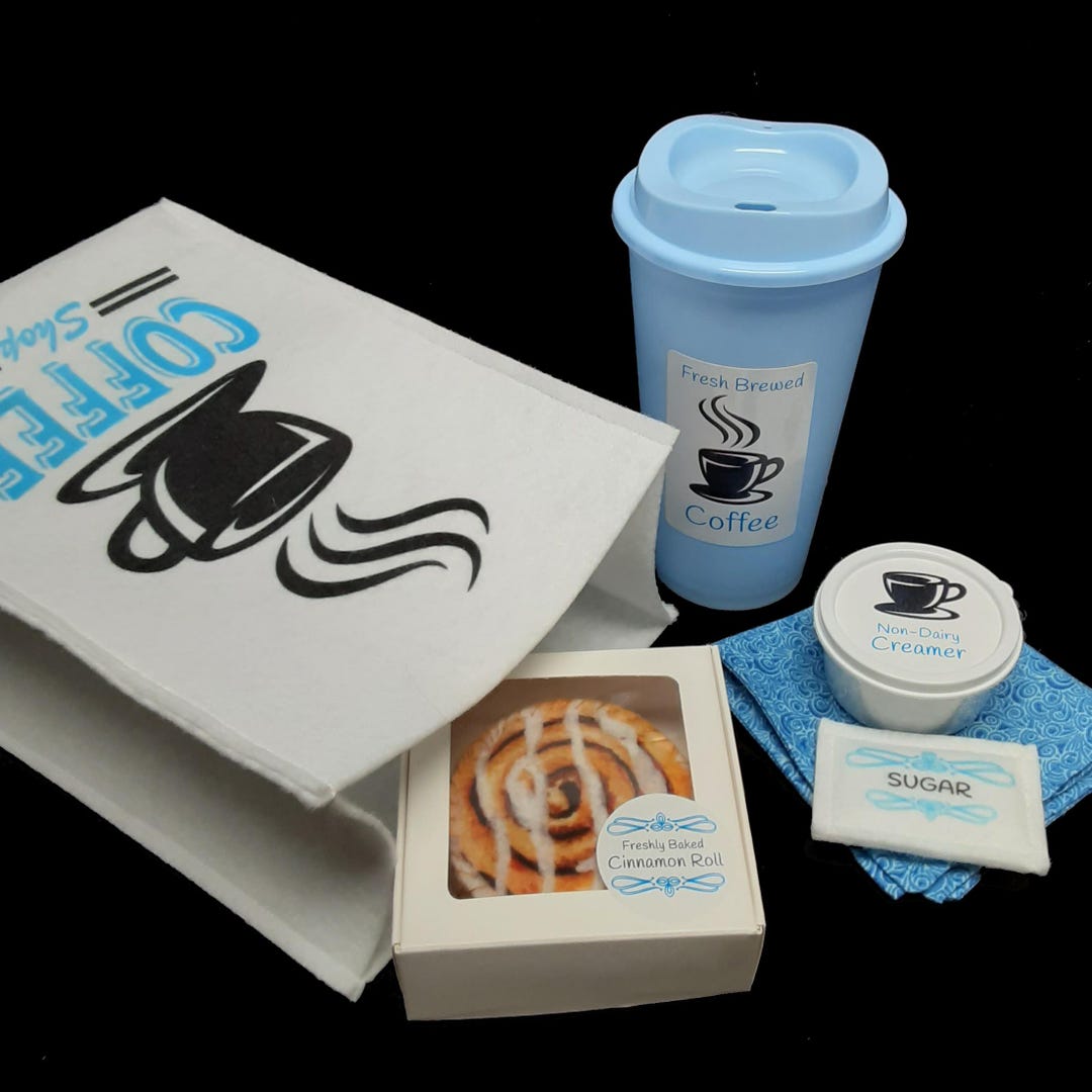 Felt Coffee Shop Pretend Play Set: Toy Food, Bag, and Cup - Etsy