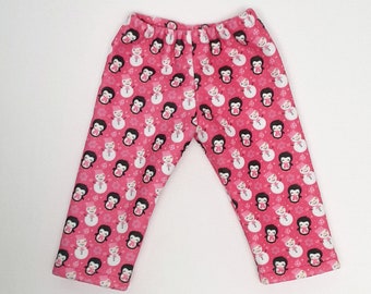 Pink Penguin Pajama Pants for 18" Dolls, Lounge Pants for Dolls