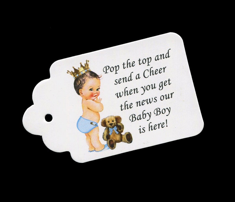 Mini Champagne Bottle Tags for Baby Shower Bottle Tags Baby Shower Favor Tags Wine Bottle Tags Baby Boy Prince