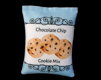 Felt Food Chocolate Chip Cookie Mix Bag for Pretend Food Play, Pretend Food for Play Kitchen Grocery Stores Restaurants