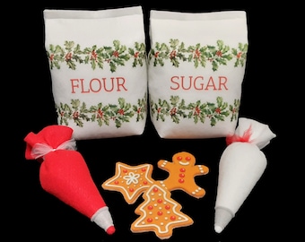 Felt Food Holiday Baking Set for Pretend Food Play, Pretend Food for Play Kitchen Grocery Stores Restaurants