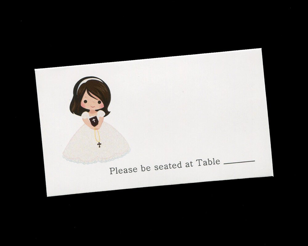 Place Card for First Communion Communion Girl Table Cards | Etsy