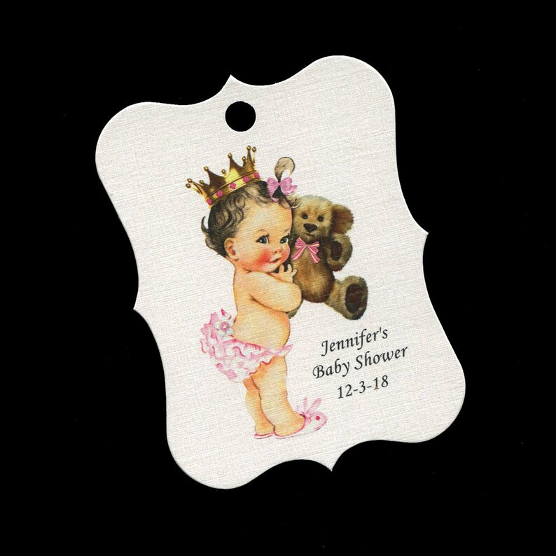 Candy Tags Cookie Tags Princess Thank You Tags Personalized Tags Bear Baby Shower Favor Tags Baby Girl