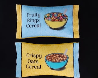 Felt Food Cereal Bags for Pretend Food Play, Pretend Food for Play Kitchen Grocery Stores Restaurants