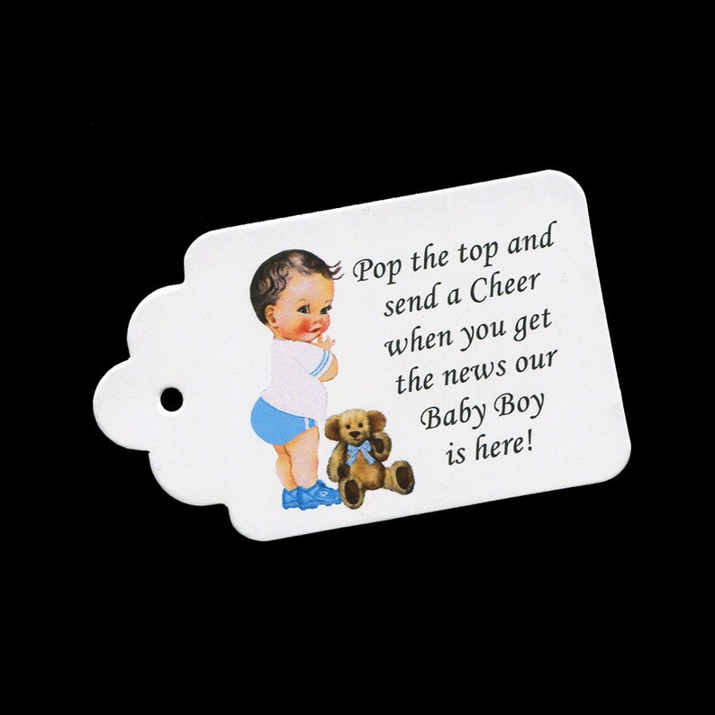 Mini Champagne Bottle Tags for Baby Shower Wine Bottle Tags Etsy