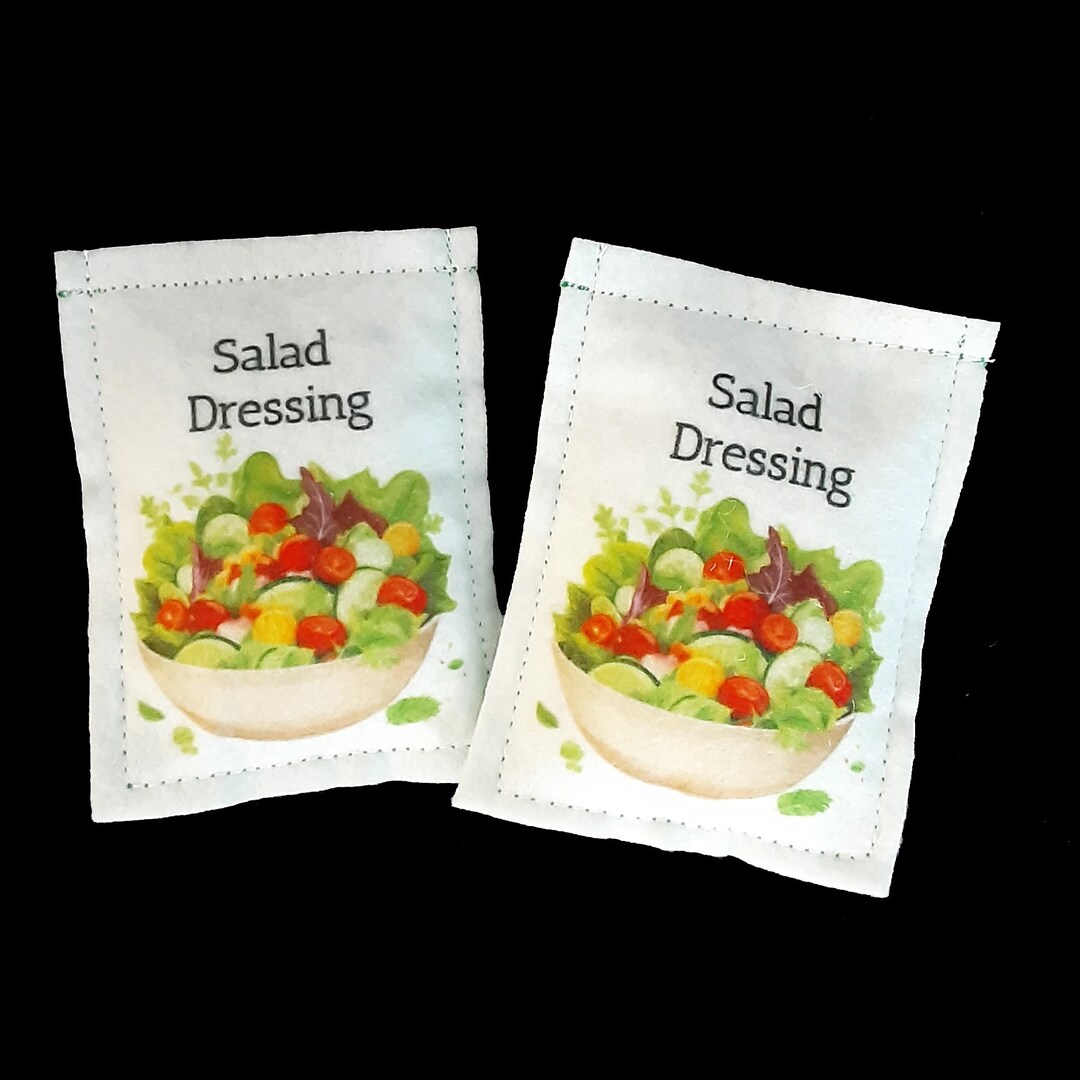 Felt Food Salad Dressing Packets Packets for Pretend Food Play, Pretend