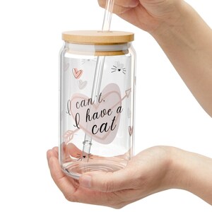 Cat Lover Eiskaffeeglas Becher, 16oz