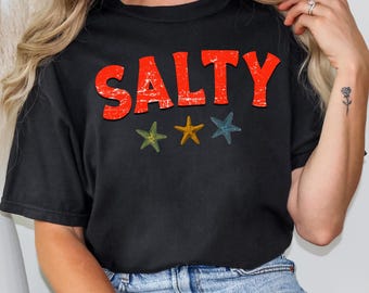 Salty Comfort Colors T-Shirt: Trendy Preppy Beach Tee