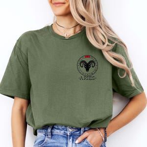 T-shirt Ram, horoscoopshirt, T-shirt astrologie, verjaardagscadeau, geeft nooit op, sterrenkaart, astrologiecadeau