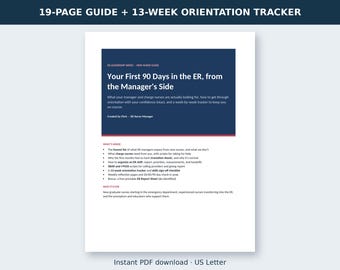 New Grad ER Nurse Guide, First 90 Days in the Emergency Department, Orientation Tracker, SBAR Scripts, New Nurse Gift PDF