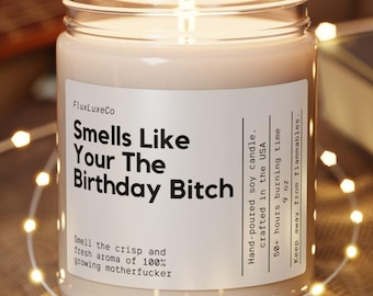 Personalized Birthday Gift Happy Birthday Fantastic Bitch Custom Candle Funny Unique Handmade For Best Friend Friendship Party Favor