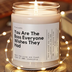 Personalized Boss Gift Appreciation Candle Best Boss Ever Christmas Gift Boss&#39;s Day Gift Funny Appreciation Candle for Him Her