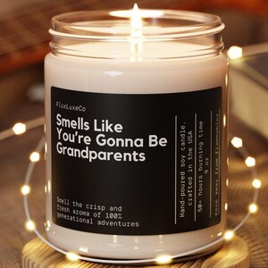 Personalized Grandparents Pregnancy Announcement Candle Gift for Grandparents Going To Be Grandparents Grandparents Custom Baby Reveal