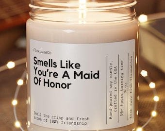 Candela di proposta personalizzata per damigella d'onore Divertente Vuoi essere il mio regalo MOH Candela per festa di nozze Regalo per festa nuziale per damigella d'onore Candela regalo
