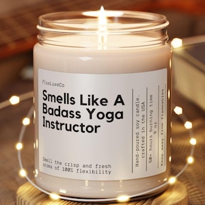 Personalized Yoga Instructor Gift Badass Yoga Instructor Custom Candle Funny Handmade For Wellness Coach Yoga Teacher Personalized For Her