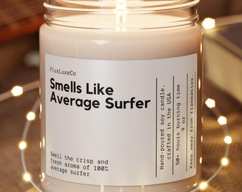 Personalized Smells Like Average Surfer Soy Wax Candle - Funny Surf Gift