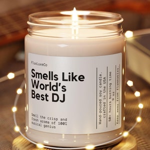 Smells Like World&#39;s Best DJ Candle Gift For DJ Personalized Wedding Dj Gift Edm Artist Gift Music Producer Gift Dj Gift Personalized Candle