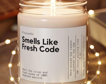 Benutzerdefinierte Programmierer Geschenk Fresh Code Benutzerdefinierte Kerze Lustig Einzigartig Handgemacht Für Software-Ingenieure Programmierer Computer Science IT-Personal Videospiel