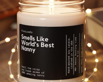 La mejor vela de regalo para niñera personalizada que huele como la mejor vela de niñera del mundo. Regalo para decoración de niñera. Regalo de niñera personalizado.