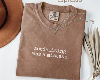 Comfort Colors® Introvert Shirt, Socializing Shirt, Funny Sarcastic Shirt, Anti Social Shirt, Social Battery Shirt, Gift for Introverts