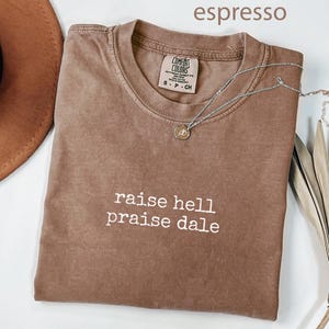 Raise Hell Praise Dale Shirt, Funny Quote T-Shirt, Vintage Style Tee, Unisex Graphic Tee, Casual Shirt, Unique Gift for Him or Her