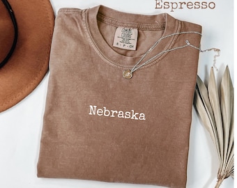Comfort Colors® Nebraska Graphic T-Shirt, Retro Cornhusker Tee, Funny Midwest Shirt, Vintage State Gift for Her