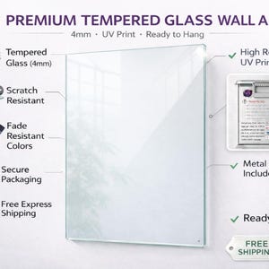 Rainbow Mosaic Tempered Glass Mirror, Modern Wall Art Decor, Purple Green Marble Design