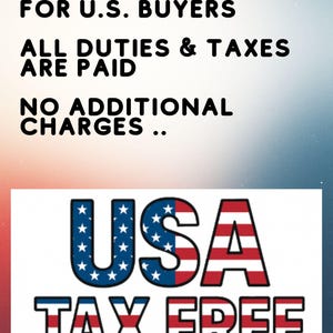 The image is a promotional graphic for a tax-free policy in the United States, featuring the text "USA TAX FREE" prominently displayed.