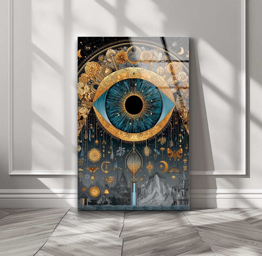 Evil Eye Tempered Glass Wall Art: Spiritual Home Decor - Etsy UK