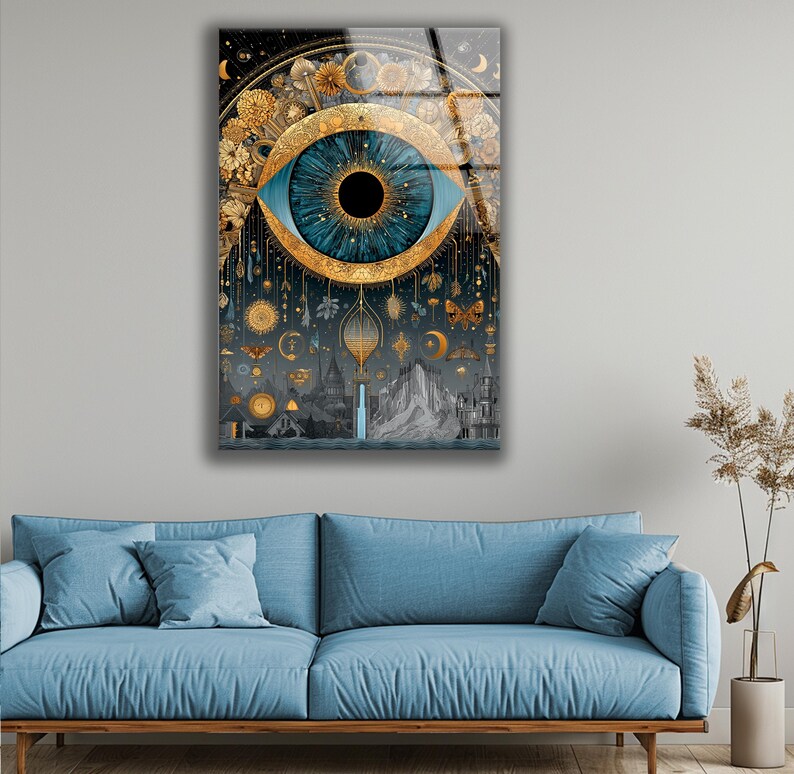 Evil Eye Tempered Glass Wall Art: Spiritual Home Decor - Etsy UK