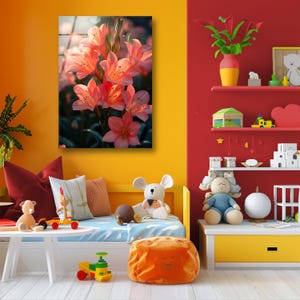 Floral Tempered Glass Wall Art: Modern UV Print Decor, Vibrant Glossy Finish image 9