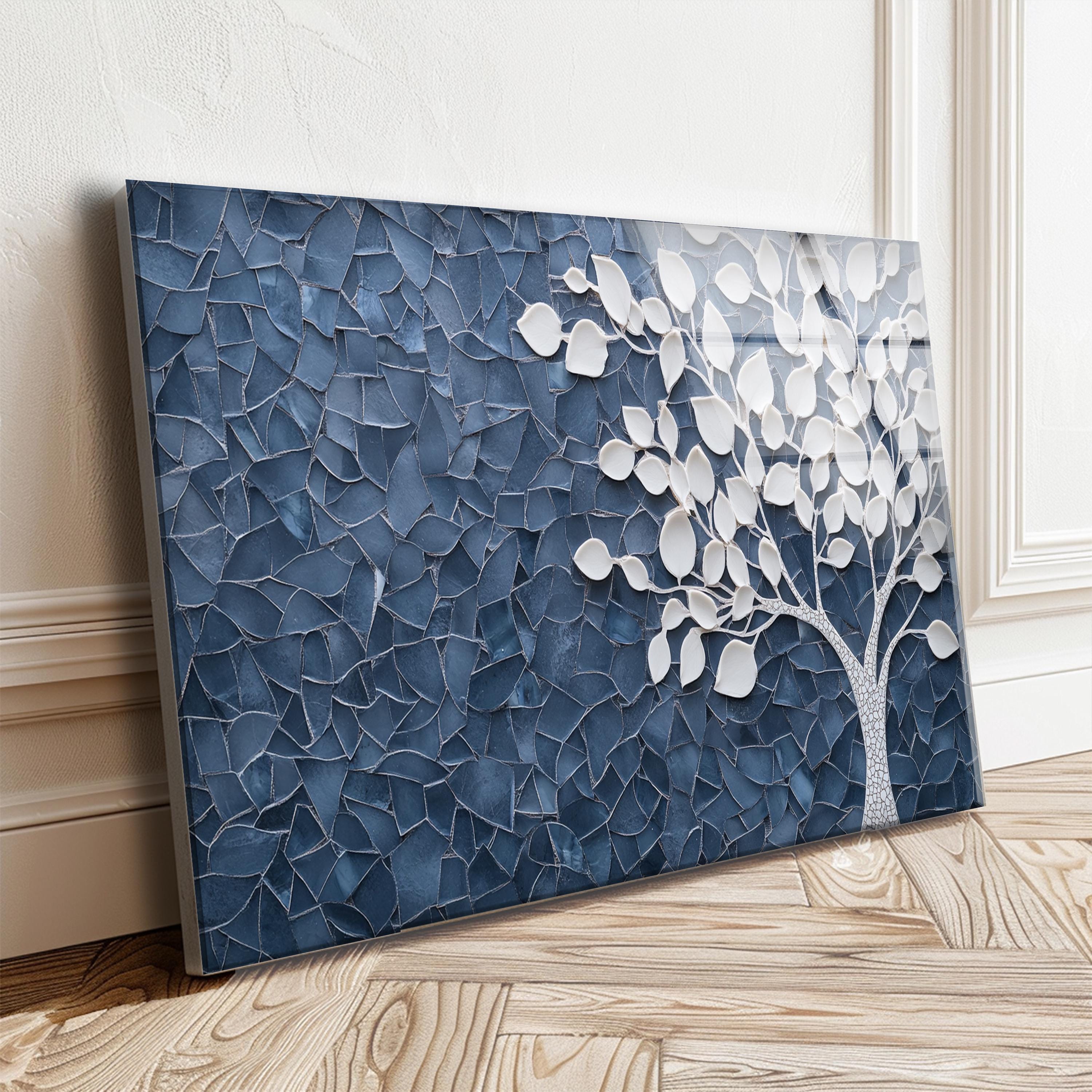 Tree of Life Tempered Glass Wall Art: Mosaic Look UV Print, Home Decor