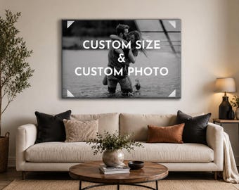 Decoración de pared personalizada en vidrio templado: impresión fotográfica personalizada sobre vidrio.