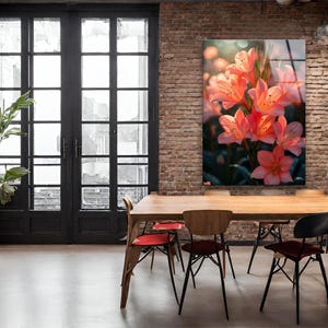 Floral Tempered Glass Wall Art: Modern UV Print Decor, Vibrant Glossy Finish image 7