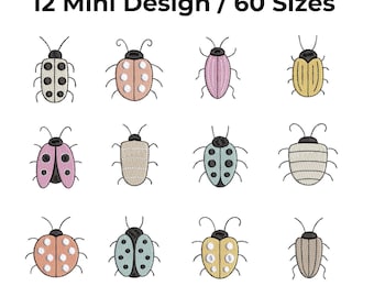 12 Small Bugs Insects Cockroach Animal design Machine Embroidery Files (Digital Download) Mini Designs