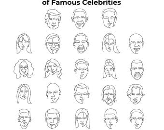 23 Mini Line Art Celebrity Machine Embroidery Files (Digital Download) Mini Embroidery Designs