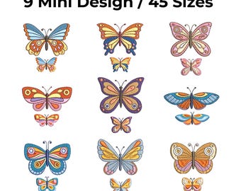 Cute Butterfly Design Machine Embroidery Files (Digital Download) Mini Embroidery Design Set