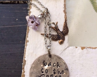 Hammered Quarter necklace or bracelet ~ stevie nicks gypsy style ~ back to the gypsy that I was ~ metal stamped