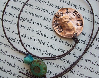 Personalized Bookmark Metal Stamped Hand Hammered Copper Penny Personalized Read Me