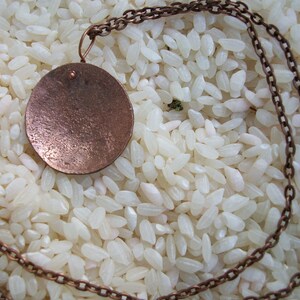 Copper Necklace &quot; simple CENTiment &quot; hand hammered penny necklace in MAttE