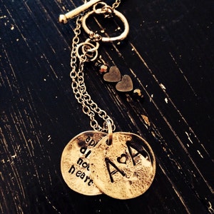 Long distance love necklace best friends with initials miss you true heart