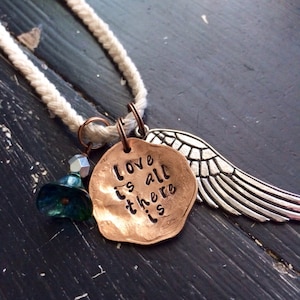 Love is all there is Emily Dickinson quote inspired necklace custom quote lyric