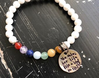 She rules her life like a bird in flight ~ stone beads ~ stevie nicks bracelet  ~ lava stone black or white  ~ rhiannon ~ aromatherapy