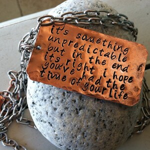 necklace hand hammered copper personalized message Choose your OWN words