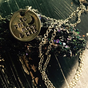to the moon and back custom coin necklace rustic personalize with your own quote