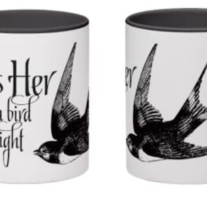 coffee mug  Rhiannon cup ~ stevie nicks style  ~ she rules her life like a bird in flight